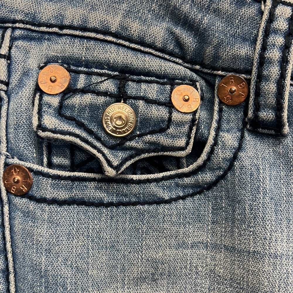 True‎ Religion Billy Straight Leg Jean Distressed Sz 26 - Picture 5 of 10